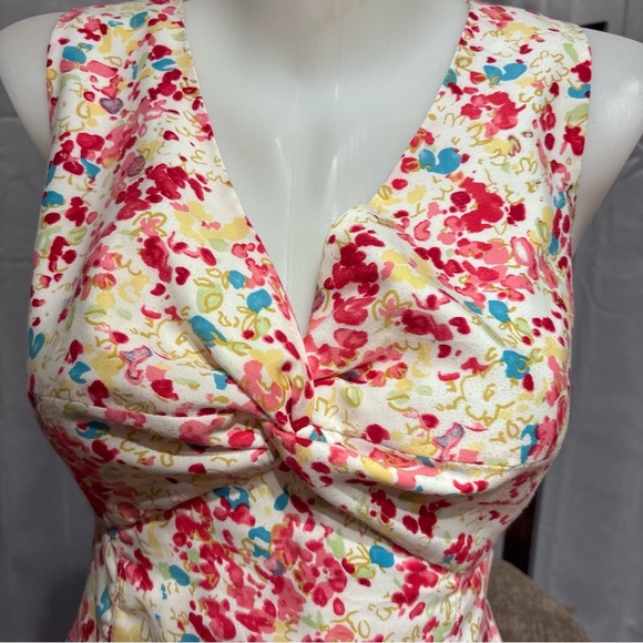 Floral Sleeveless Dress - Pink and White - Picture 4 of 5